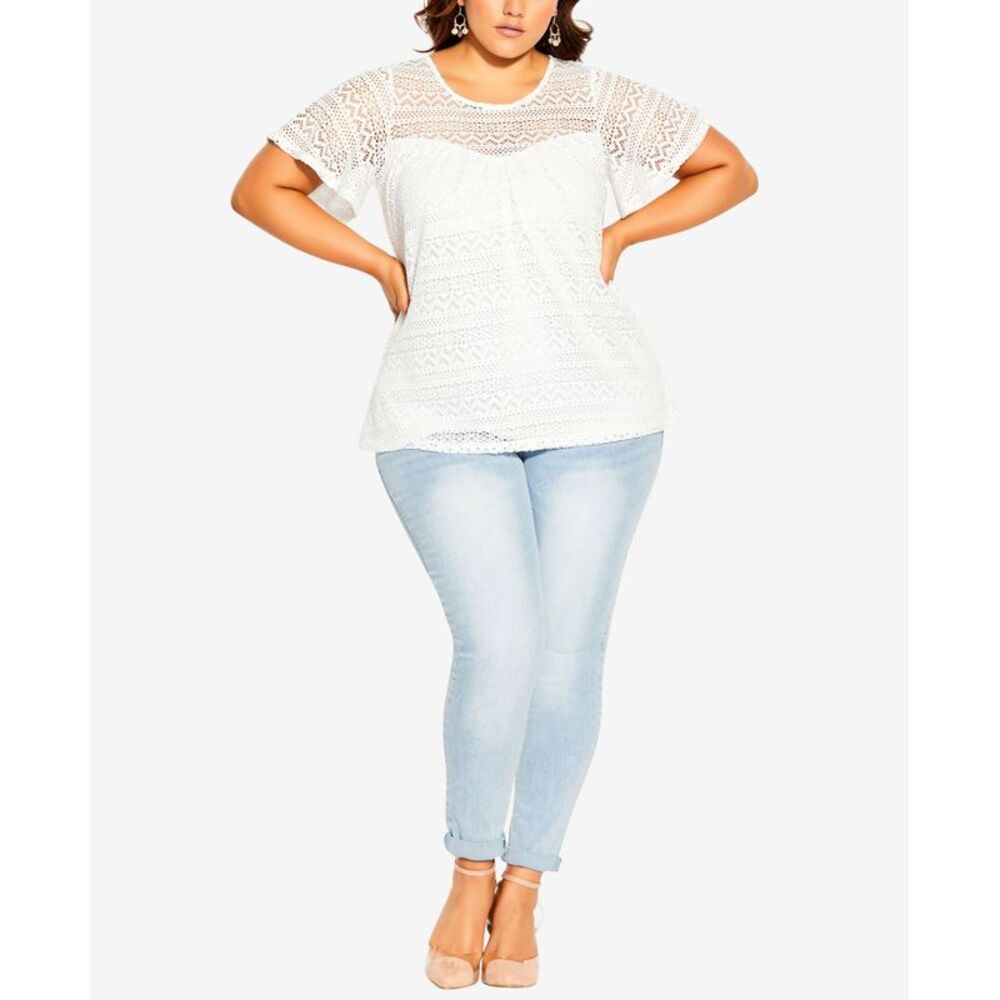City Chic Womens Serenity Lace Top
